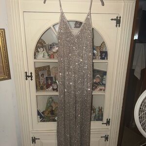 Zara Glittering Gold Sequin Fancy Occasion dress M NWT